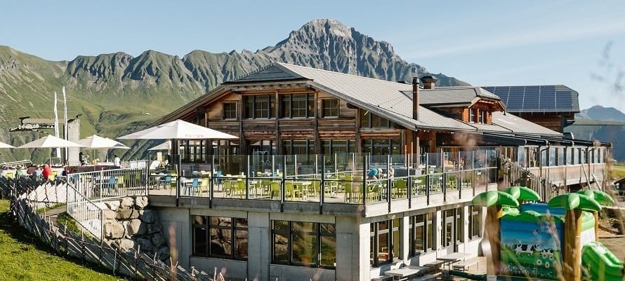 Großflächenmarkise - Bergbahnen Adelboden, Restaurant Sillerenbühl