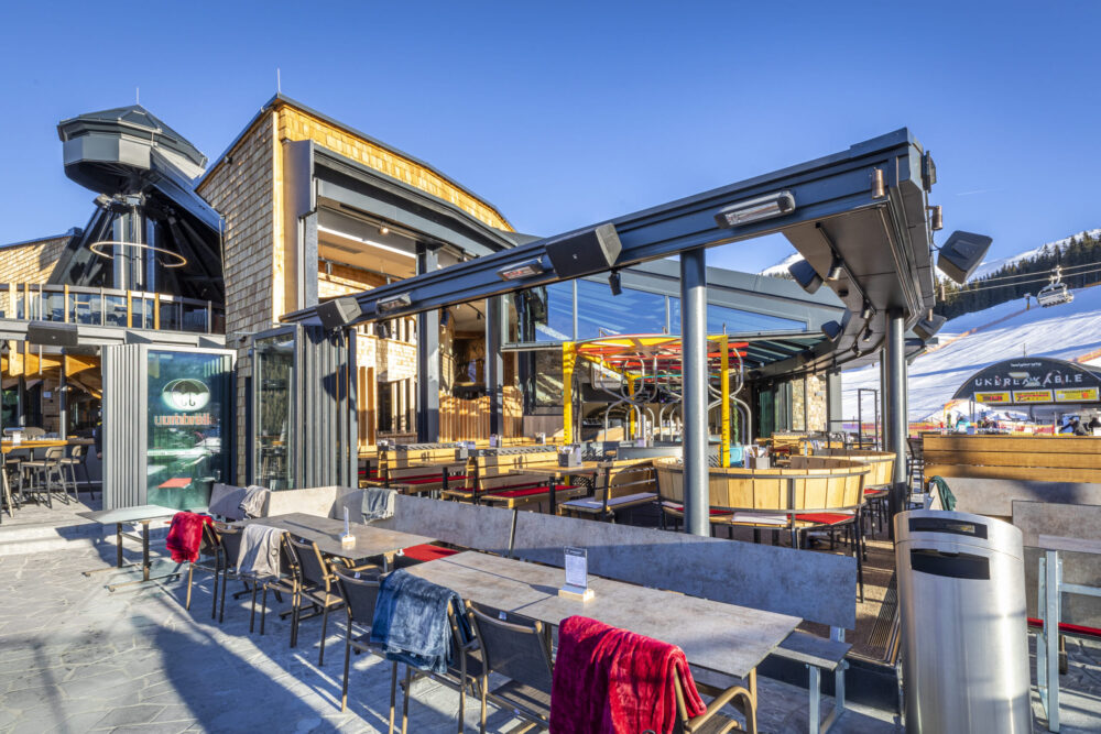 Open Air Pavilion und Open Air Pultdach - Umbrella Bar, Bergbahnen Gerlos
